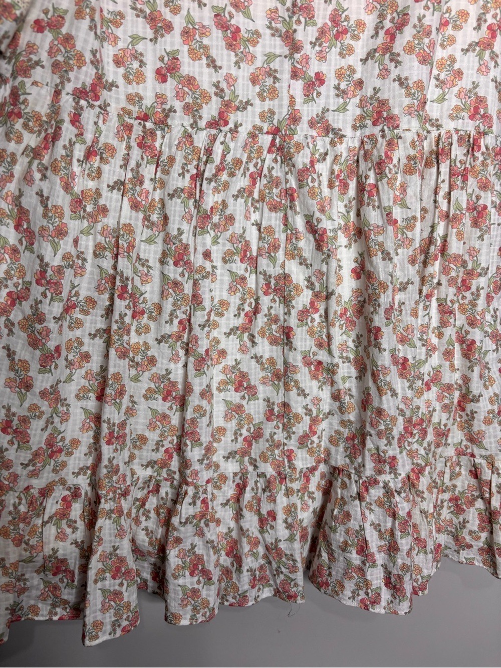 Jillian Harris Blushing Flower Tiered short Babydoll Cotton Dress, size S - Picture 12 of 16